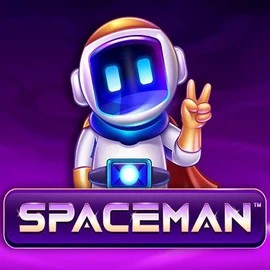 Spaceman online game logo by Pragmatic Play on lizaro-casino-be.com